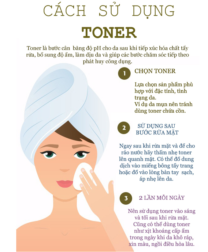 Cách sử dụng toner làm sạch da 